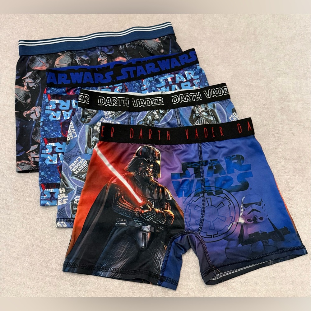 Star Wars Boys Boxer Briefs Lot Size 10 Darth Vader 4Pc Underwear Bundle GUC